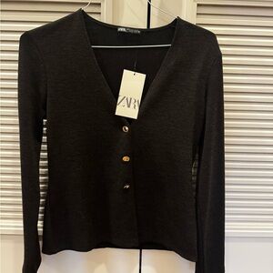 NWT Zara Grey Button Down